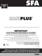 Sfa Saniplus 002 Instructions D'installation Et De Maintenance