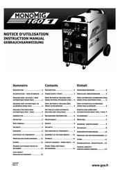 GYS MONOMIG 160-1 Notice D'utilisation