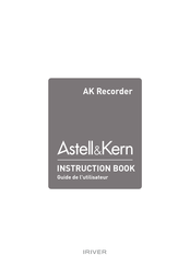 iriver Astell & Kern AK Recorder Guide De L'utilisateur