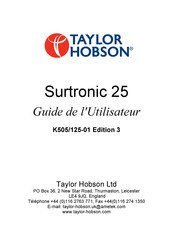 Taylor Hobson Surtronic 25 Guide De L'utilisateur