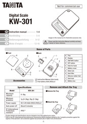 Tanita KW-301 Mode D'emploi