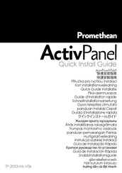 promethean ActivPanel 86 Guide D'installation Rapide