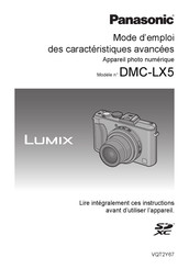 Panasonic Lumix DMC-LX5EF Mode D'emploi