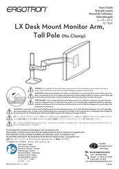Ergotron LX Desk Mount Monitor Arm Tall Pole Manuel De L'utilisateur