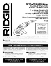 RIDGID R1020 Manuel D'utilisation