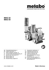 Metabo MAG 32 Notice D'utilisation Originale