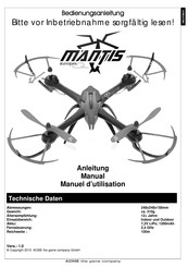 ACME ZOOPA Q 600 MANTIS Manuel D'utilisation