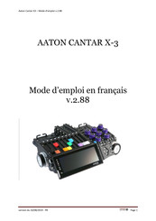 AAton CANTAR X-3 Mode D'emploi