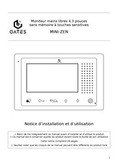 Gates MINI-ZEN Notice D'installation Et D'utilisation