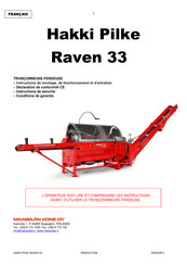 Maaselan Kone Oy Hakki Pilke Raven 33 Instructions De Montage, De Fonctionnement Et De Maintenance