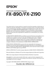 Epson FX-2190 Guide De Référence