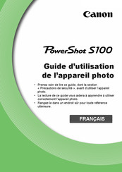 Canon PowerShot S100 Guide D'utilisation