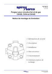 Spirax Sarco CA14 Notice De Montage Et D'entretien