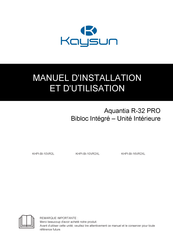 Kaysun Aquantia PRO KHPI-BI-10VR2L Manuel D'installation Et D'utilisation