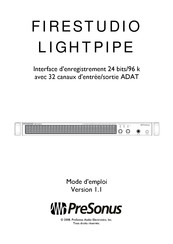 PRESONUS FIRESTUDIO LIGHTPIPE Mode D'emploi