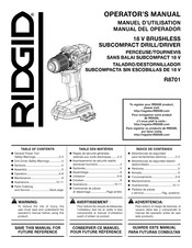 Rigid R8701 Manuel D'utilisation