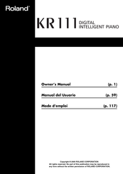 Roland KR-111 Mode D'emploi