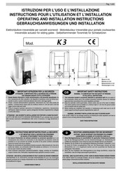 Rib K3 Instructions Pour L'utilisation Et L'installation
