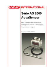 HYDAC International AquaSensor AS 2000 Série Notice D'utilisation Et De Maintenance