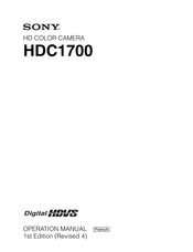 Sony HDC1700 Mode D'emploi