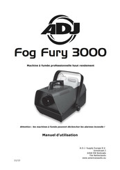 American DJ Fog Fury 3000 Manuel D'utilisation