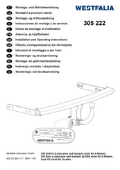 Westfalia 305 222 Notice De Montage Et D'utilisation