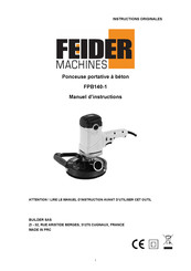 FEIDER Machines FPB140-1 Manuel D'instructions