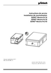 Grunbeck GENO-Neutra N-14 Instructions De Service