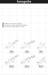 Hansgrohe Metris C 31313 1 Série Instructions De Montage / Mode D'emploi / Garantie