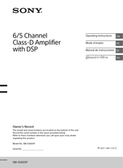 Sony XM-GS6DSP Mode D'emploi