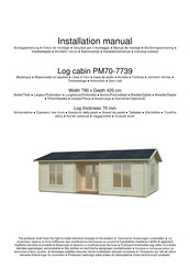 Palmako Log cabin PM70-7739 Notice De Montage