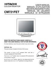 Hitachi CM721FET Manuel D'utilisation