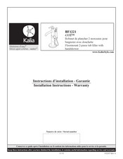 Kalia BF1221 CITÉ Instructions D'installation