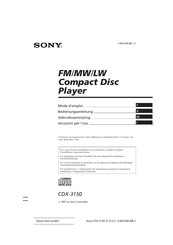 Sony CDX-3150 Mode D'emploi