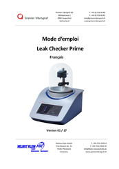 Greiner Vibrograf Leak Checker Prime Mode D'emploi