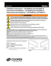 Cooper Lighting Solutions Metalux CGTSURF22 Instructions D'installation