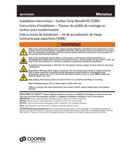 Cooper Lighting Solutions Metalux Surface Strip Retrofit Kit Instructions D'installation