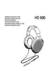 Sennheiser HD 600 Notice D'emploi