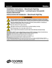 Cooper Lighting Solutions Benchmark Instructions D'installation