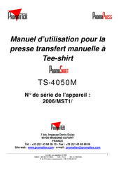 Promattex PromaShirt TS-4050M Manuel D'utilisation