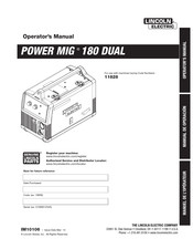 Lincoln Electric POWER MIG 180 DUAL Manuel De L'opérateur