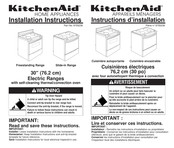 KitchenAid YKESC307HW7 Instructions D'installation