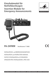 Monacor PA-24FMM Notice D'installation Et D'utilisation