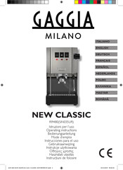 Gaggia Milano NEW CLASSIC RI9480 Mode D'emploi