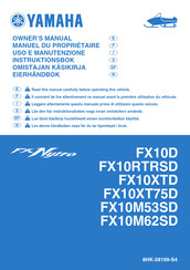Yamaha FX Nytro FX10XTD Manuel Du Propriétaire