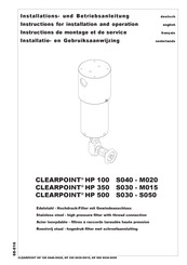 Beko CLEARPOINT HP350S045 Instructions De Montage Et De Service