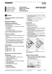 Siemens RVP102/SET Instructions D'installation