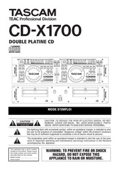 Tascam CD-X1700 Mode D'emploi
