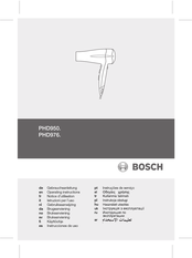 Bosch PHD950 Série Notice D'utilisation