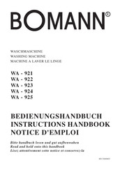 BOMANN WA-923 Notice D'emploi